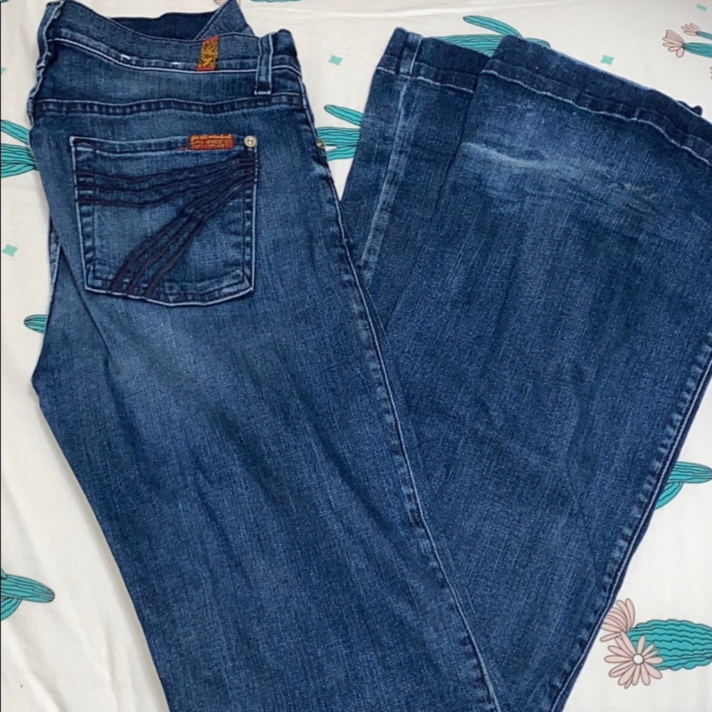 Dark wash 7’s jeans